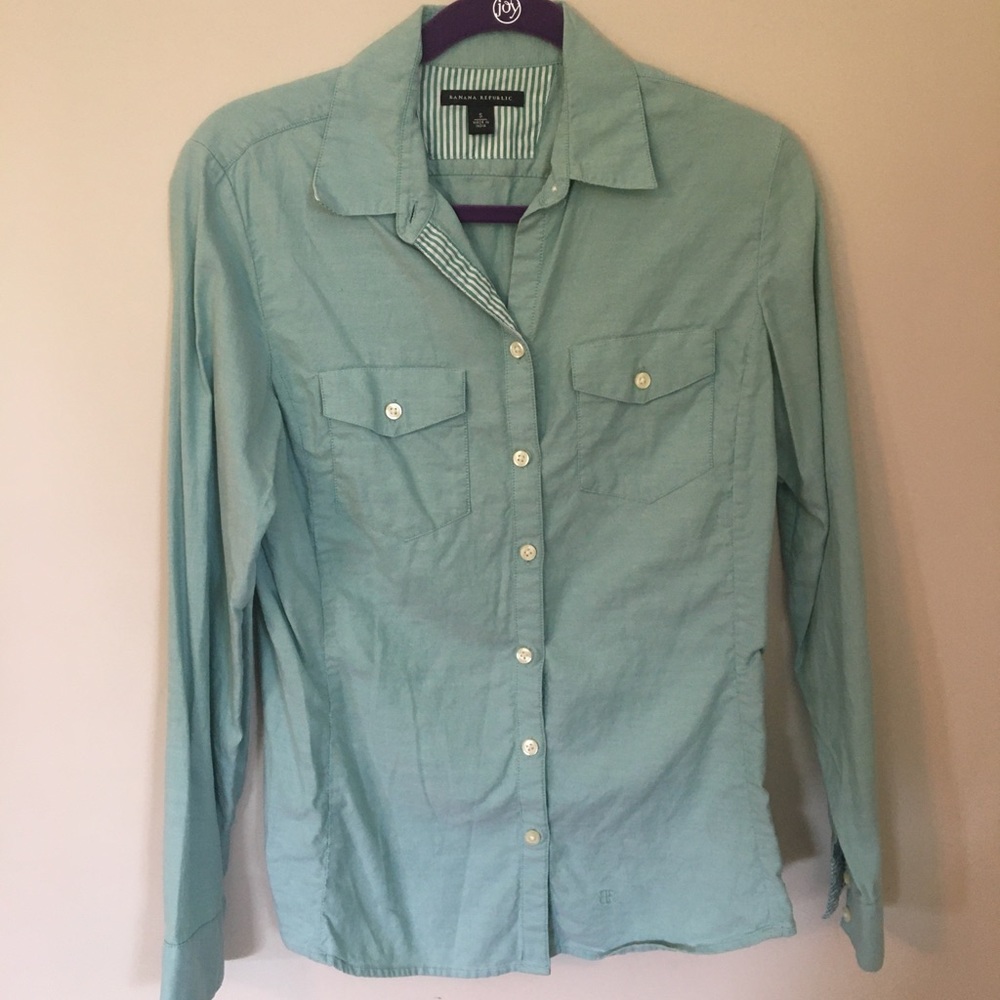 Sea Green Button Up Top
